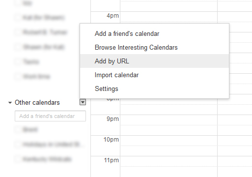 Add Calender with url select screen